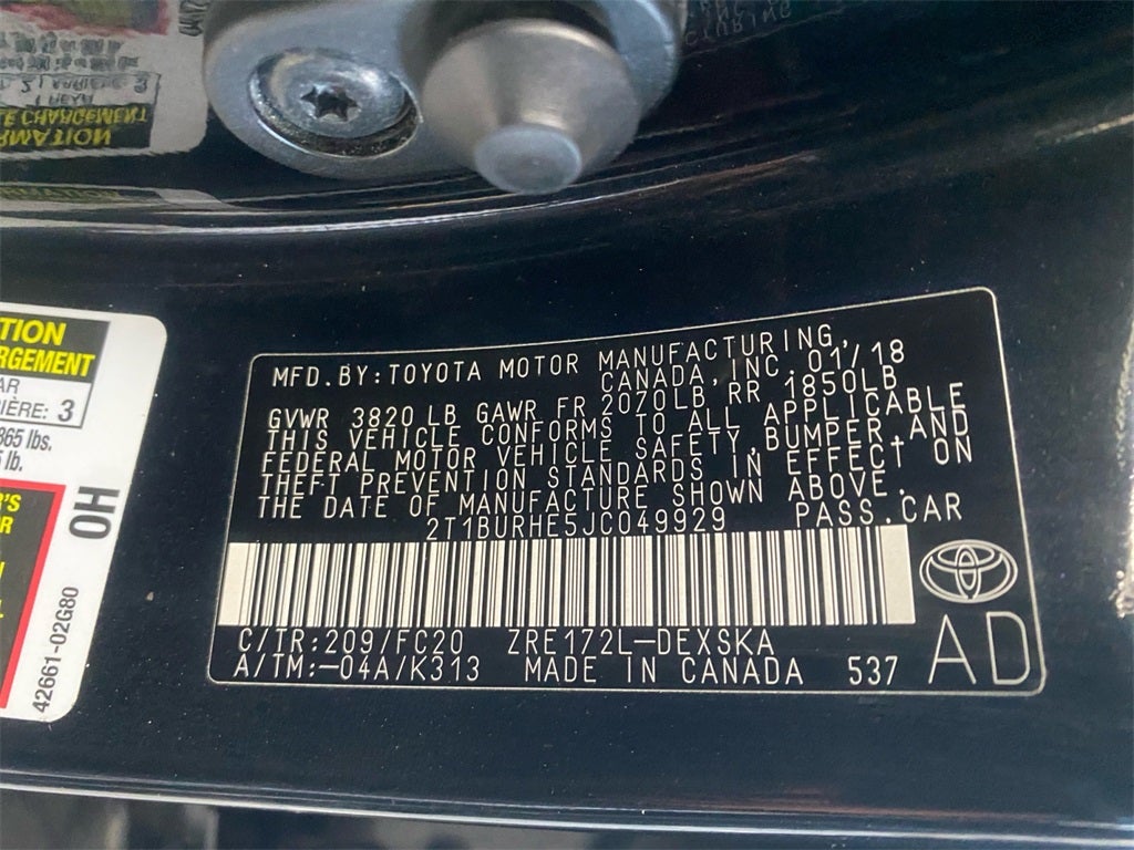 2018 Toyota COROLLA SE