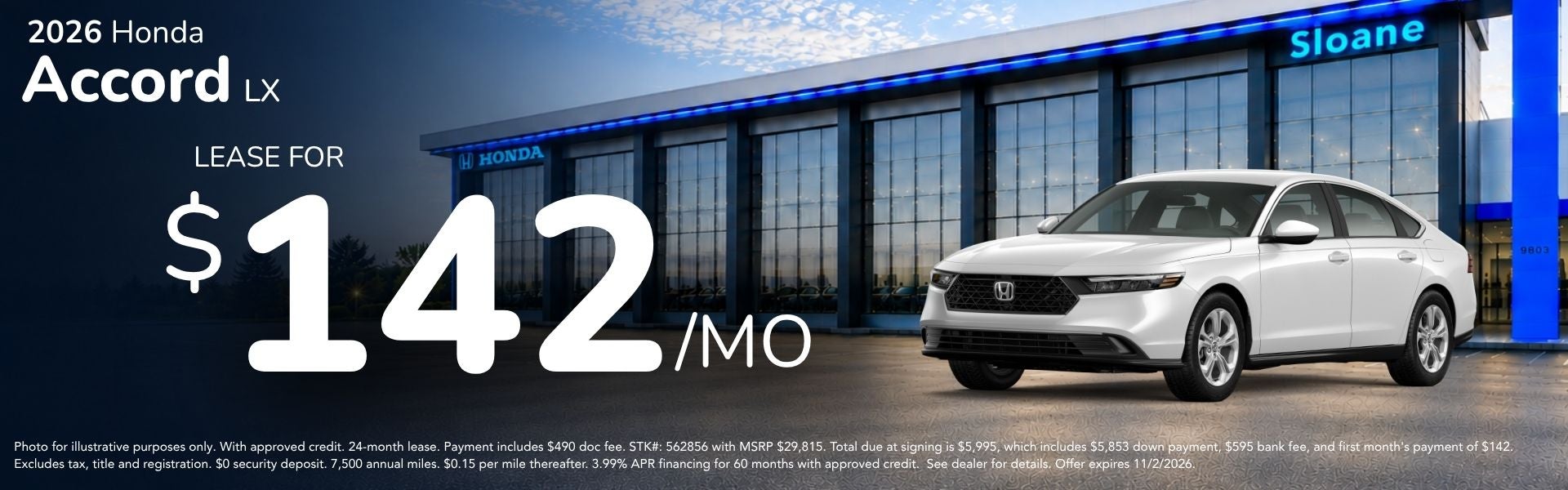2026 Honda Accord Deal