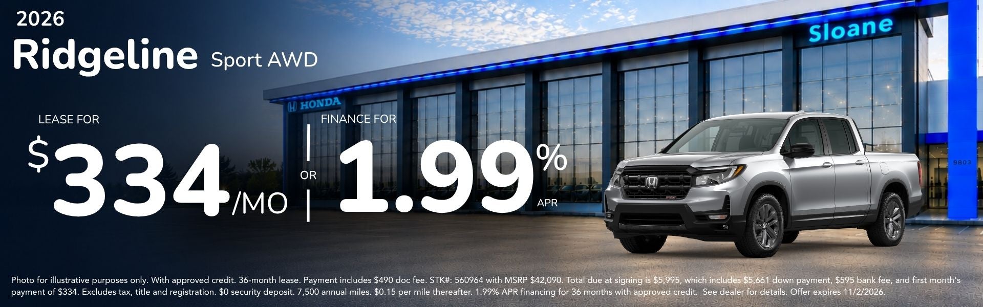 2026 Honda Ridgeline Deals